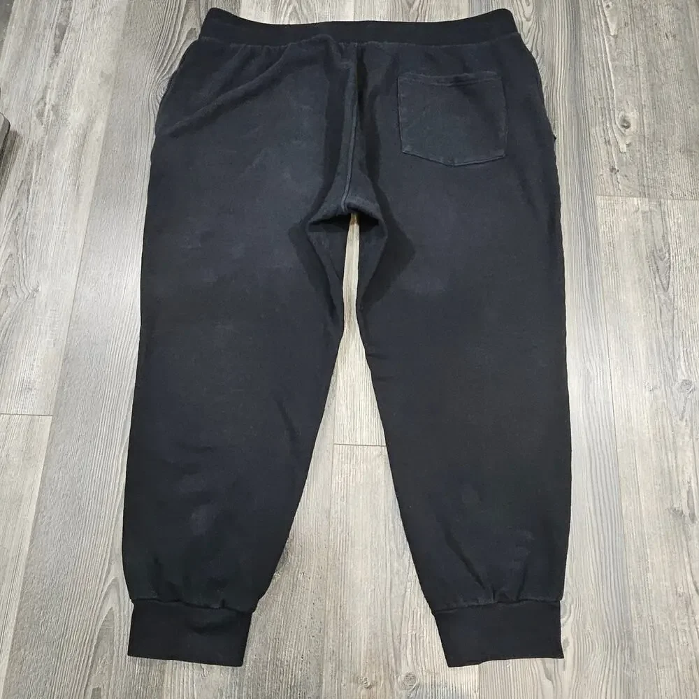 TRUE RELIGION MEN’S JOGGER SWEATPANTS – SIZE XXL – BLACK – CLASSIC LOGO PRINT